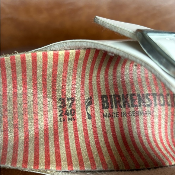 Birkenstock Arizona Patent Leather White Slide Sandals Vacation Preppy size 37 - Picture 7 of 10